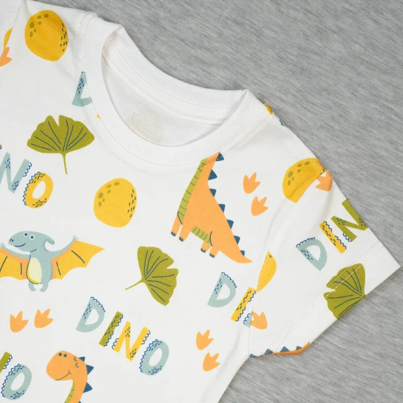 ست آستین کوتاه و شلوار بچگانه دایناسور DINO (عمده) | سپیدپوش3