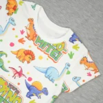 ست آستین کوتاه و شلوار بچگانه دایناسور DINO-MITE (عمده) | سپیدپوش2