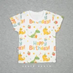 ست آستین کوتاه و شلوار بچگانه Happy Birthday (عمده) | سپیدپوش1